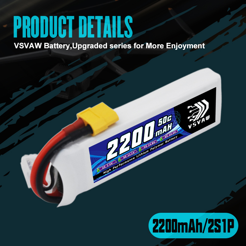 VSVAW 7.4V 2200mah 2S Drone Li - Drone Racing Battery recension och pris