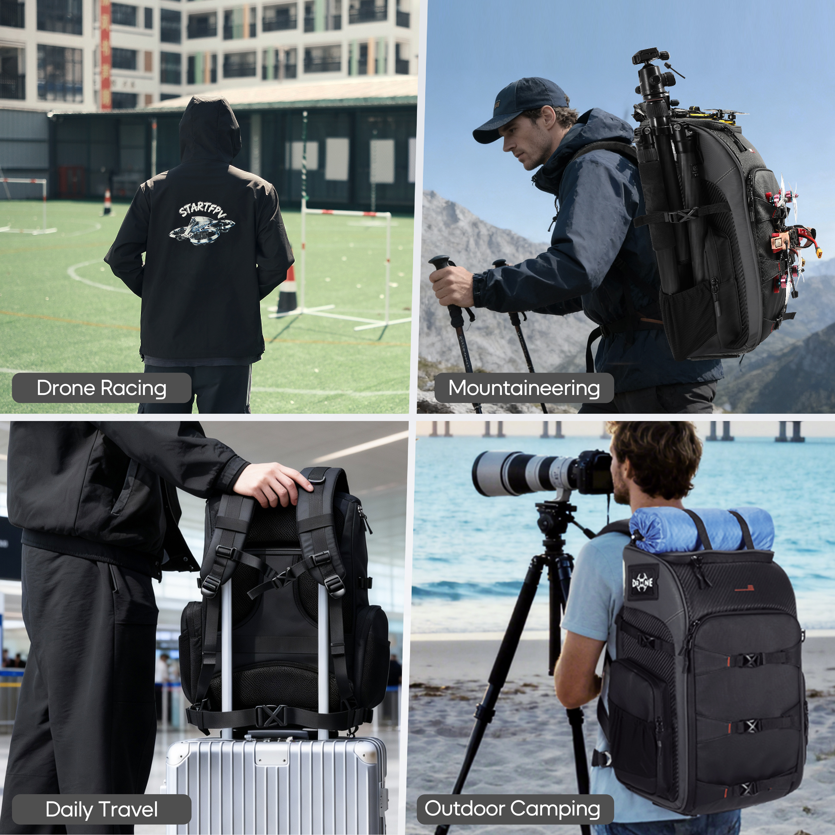 FPV Drone Backpack 40L Profess - Drone Racing Goggles recension och pris