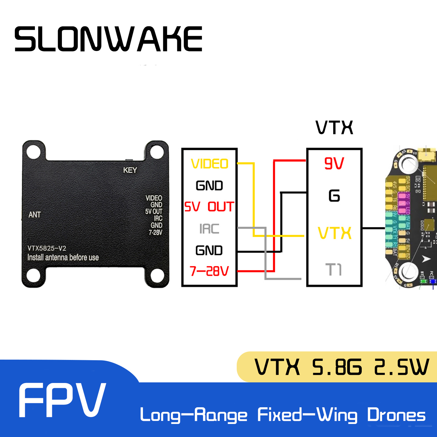 SLONWAKE 5.8G 48CH FPV Transmi - Drone Racing Receiver recension och pris