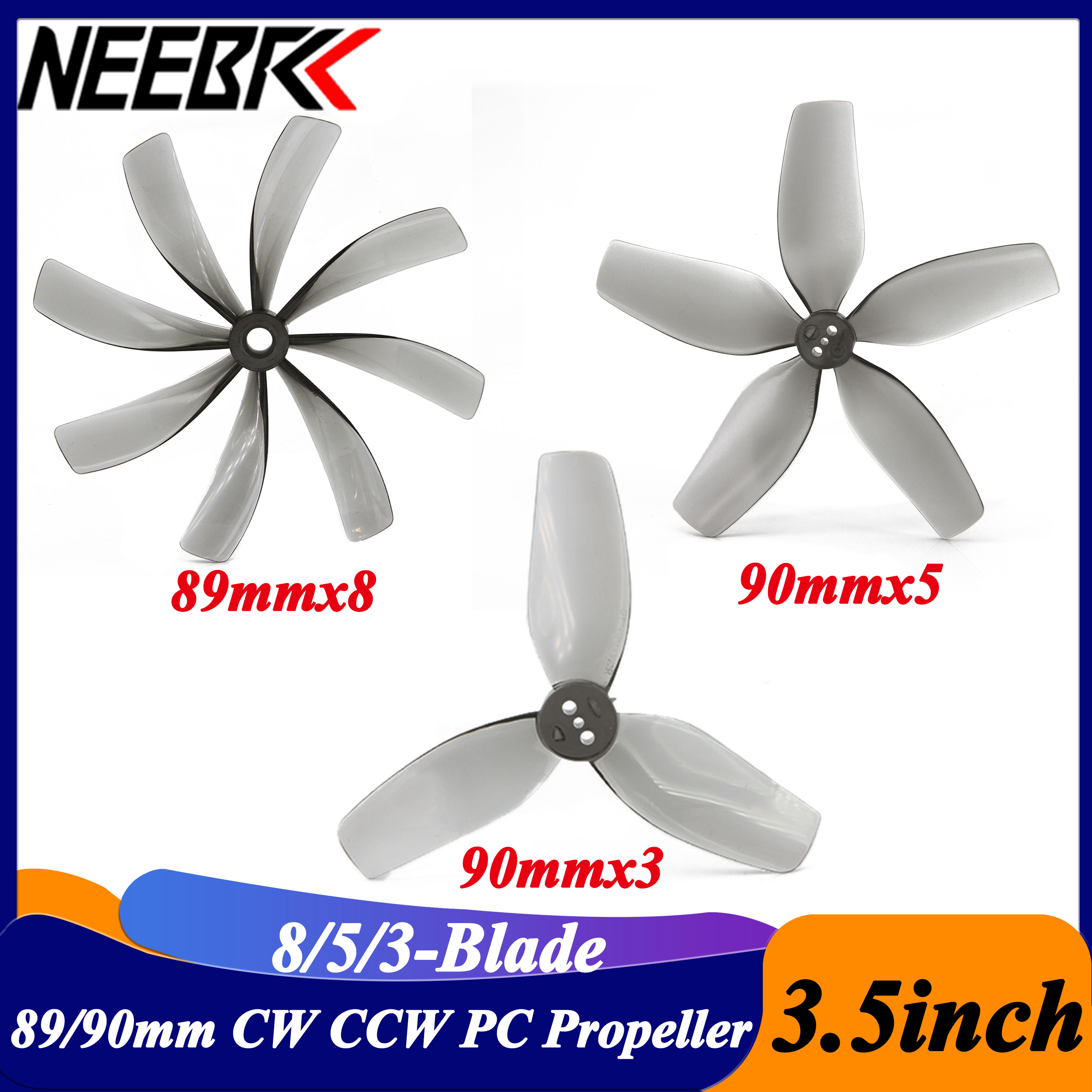 2Pairs 3.5inch 89x8 90x5 90x3  - Drone Racing Propeller recension och pris