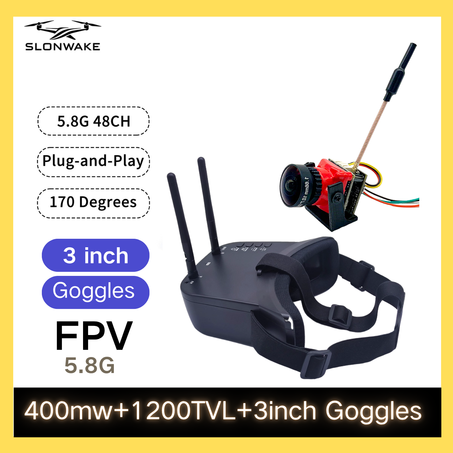 SLONWAKE 5.8G 48CH FPV 400mw V - Drone Racing Transmitter recension och pris