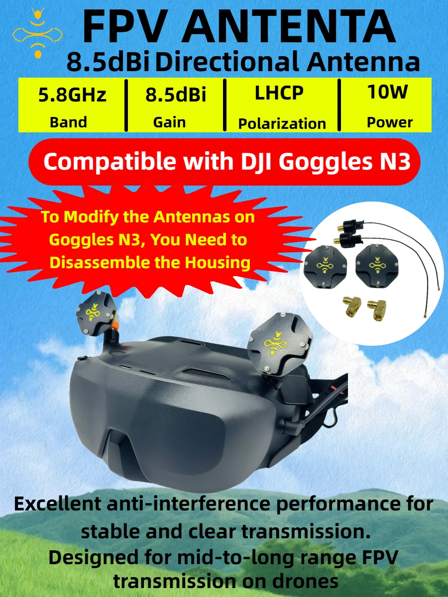 8.5dBi LHCP FPV Patch Antenna  - Drone Racing Goggles recension och pris