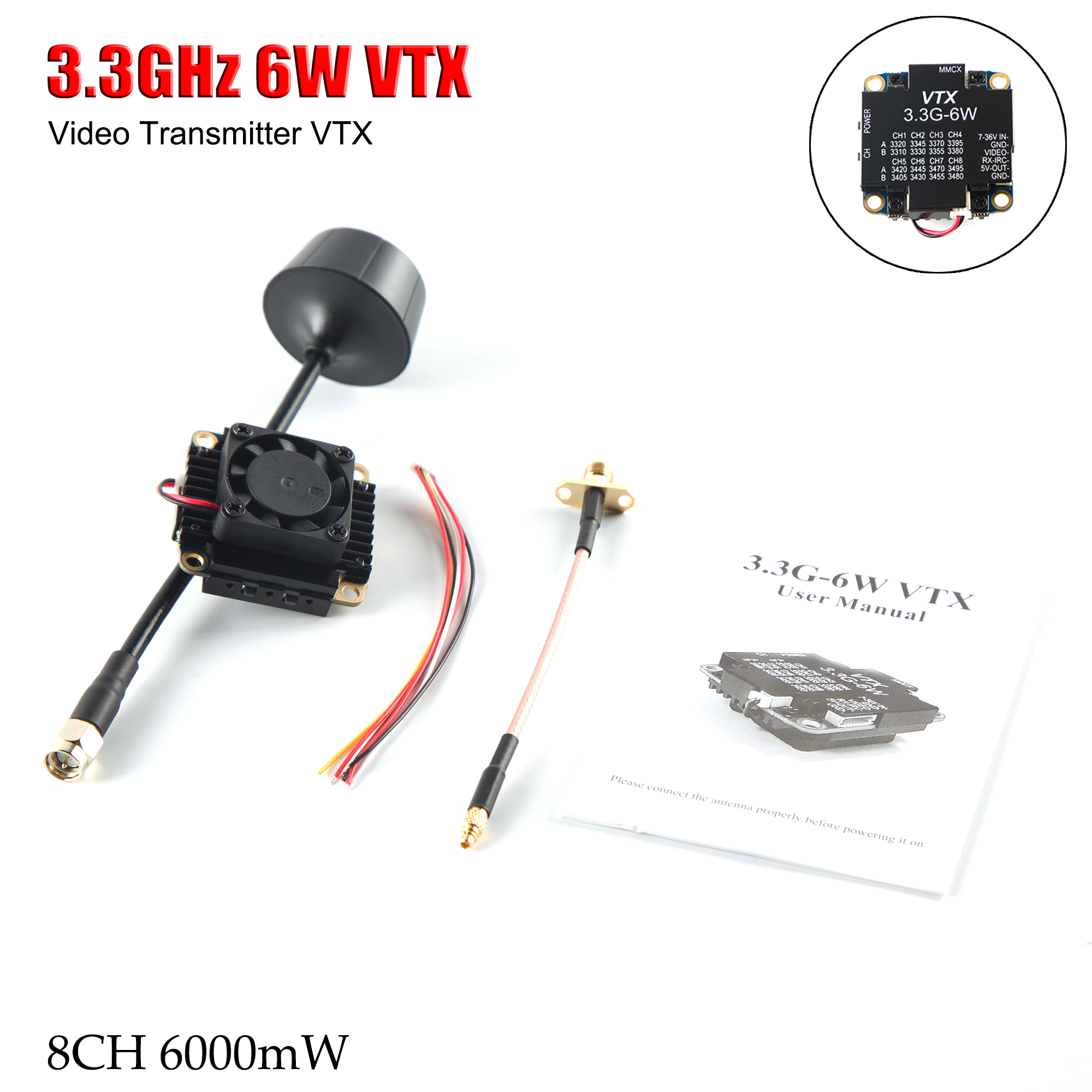 FPV Video Transmitter 3.3G 6W  - Drone Racing Transmitter recension och pris