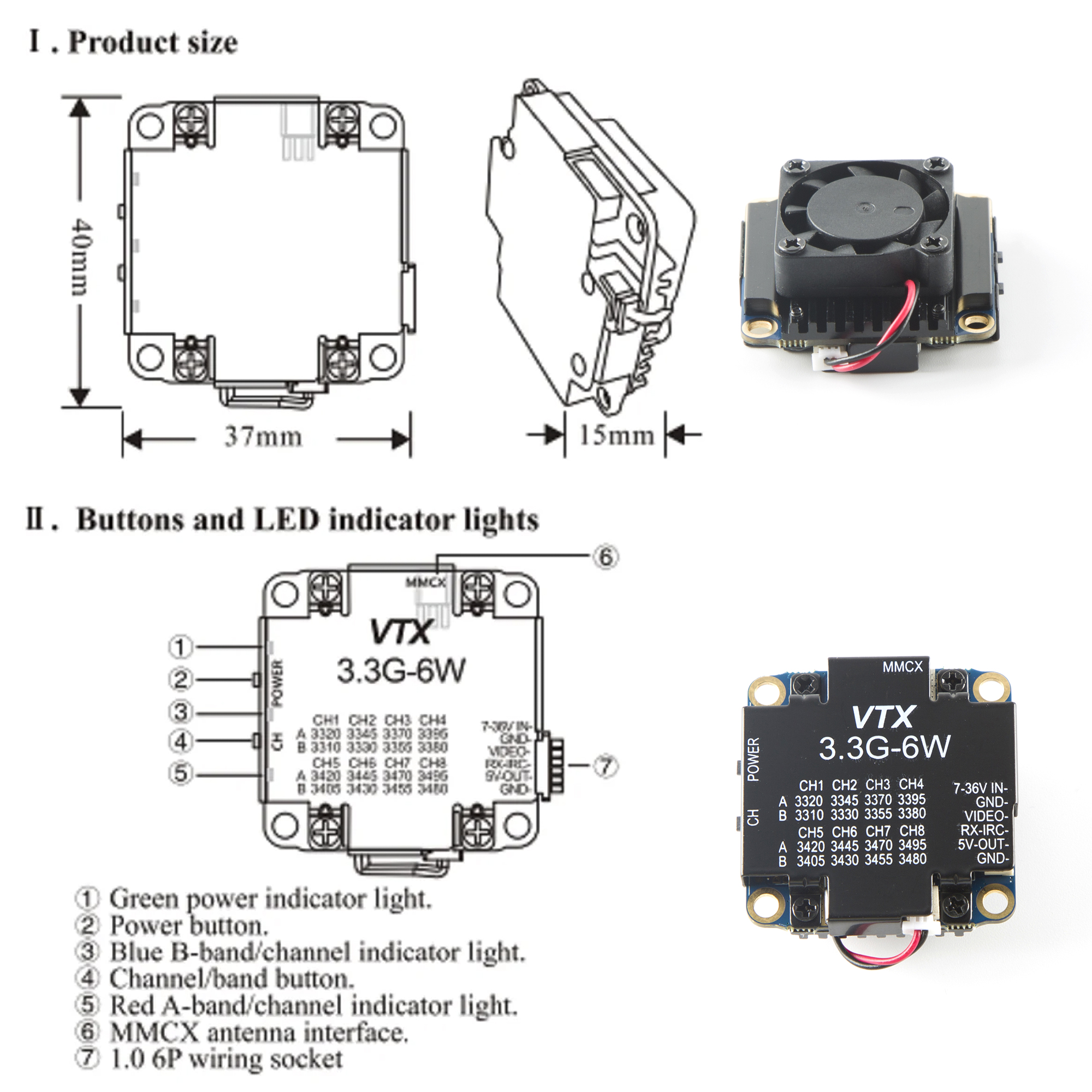 FPV Video Transmitter 3.3G 6W  - Drone Racing Transmitter recension och pris